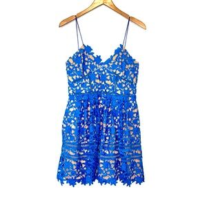 Self-Portrait Vivid Blue Azaelea Lace Mini Dress (New with Tag)